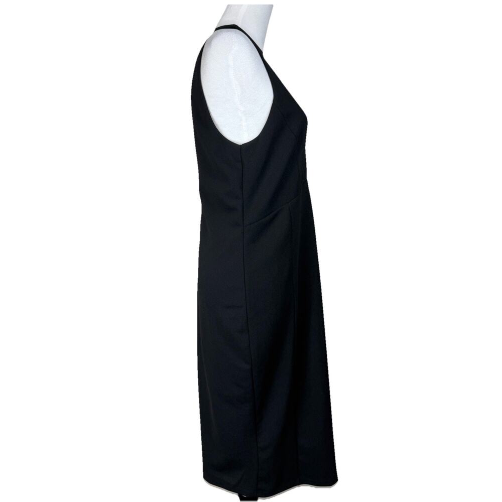 Lulu's Sz XL Black Dress Sexy Midi Bodycon Sleeveless Classic Classy Old Money - Picture 4 of 16